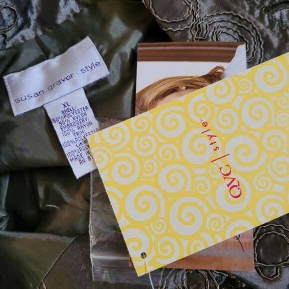 New Susan Graver Formal Evening Jacket Top Green Sequins Sequin Embroide… - Picture 9 of 9